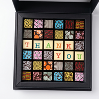 Thank You 36pc Scrabble Chocolate Art - Venezuelan Dark Chocolate Gift