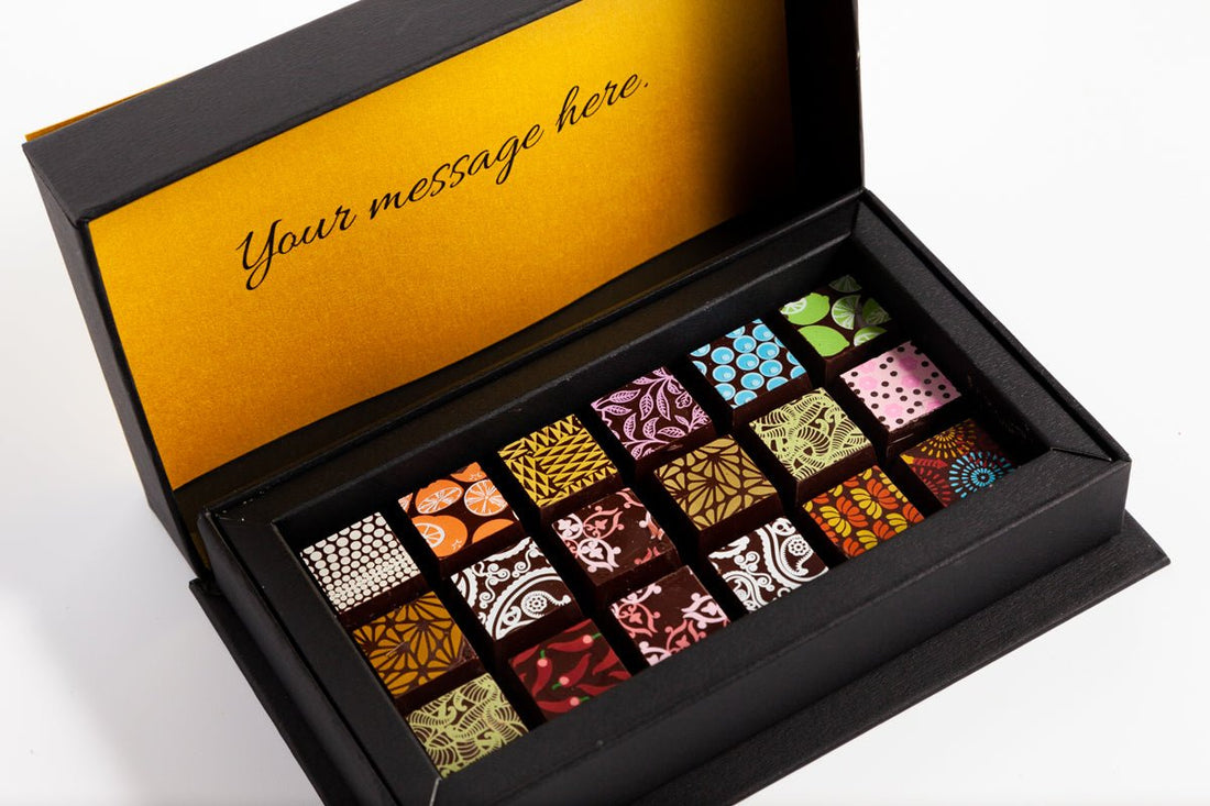 Corporate Chocolate Art 18pc Box - Romanicos Chocolate