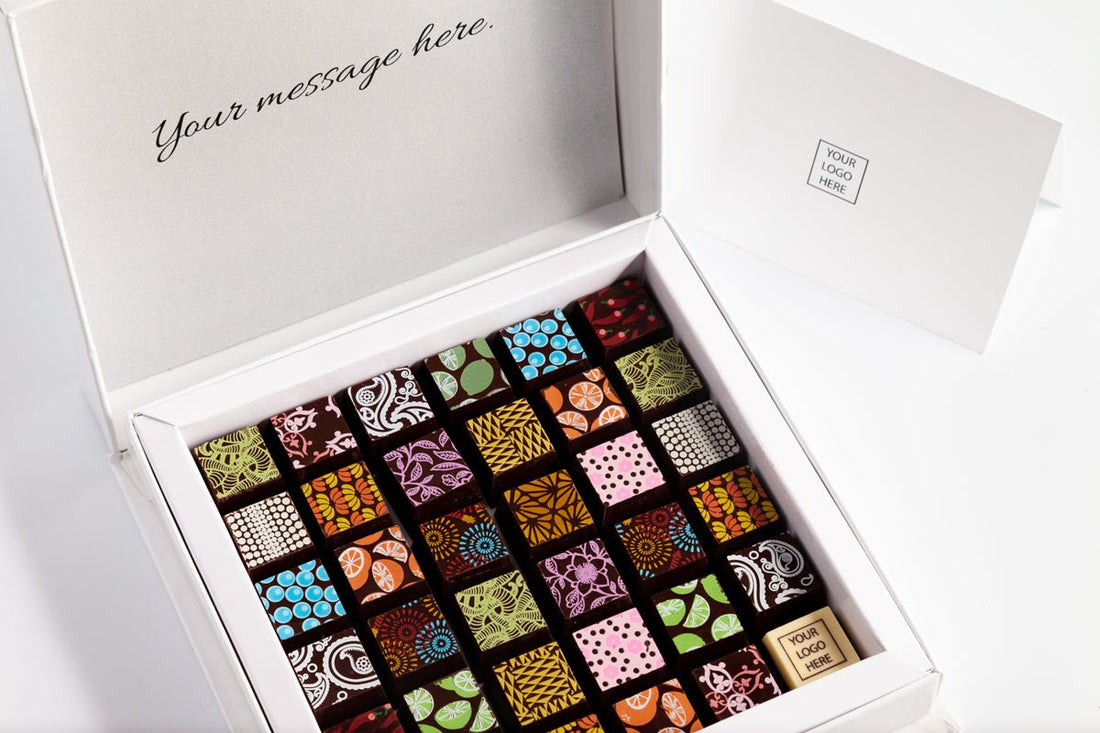 Corporate Chocolate Art Scrabble Box - Romanicos Chocolate