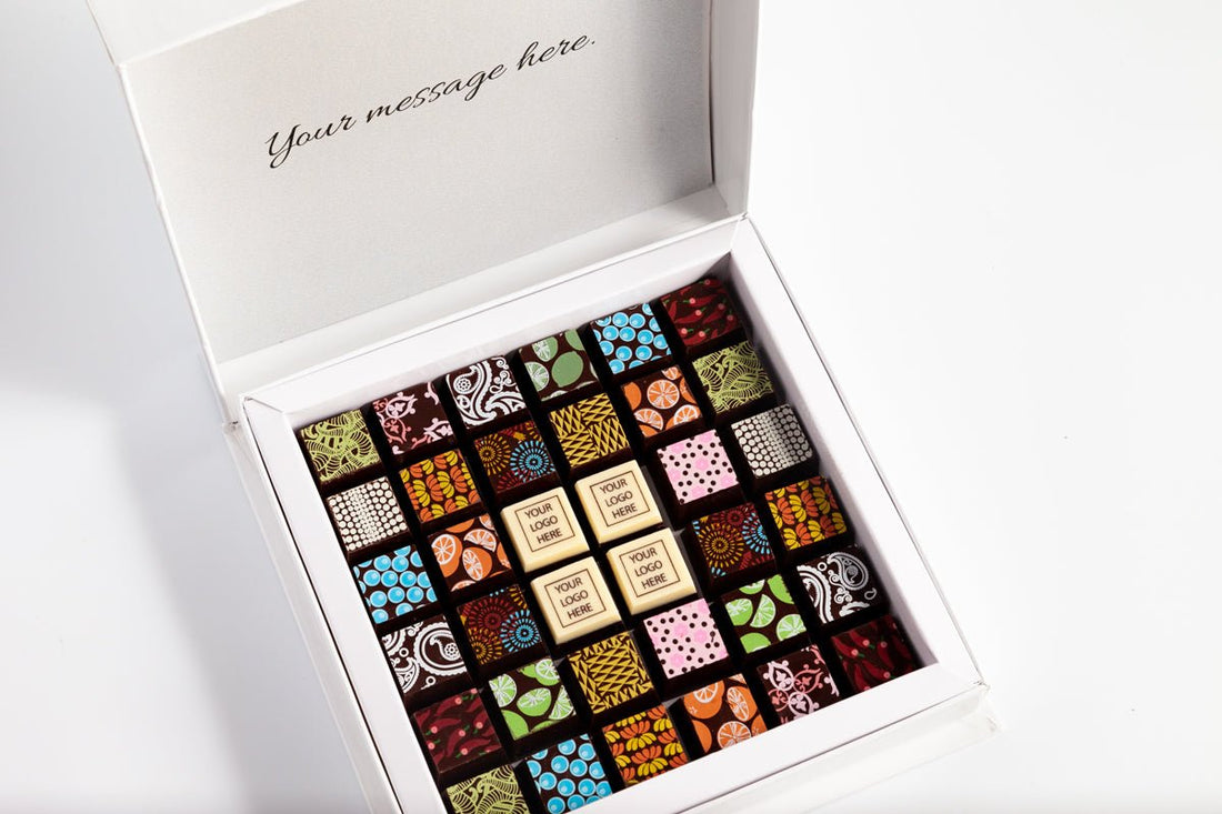 Corporate Chocolate Art Scrabble Box - Romanicos Chocolate