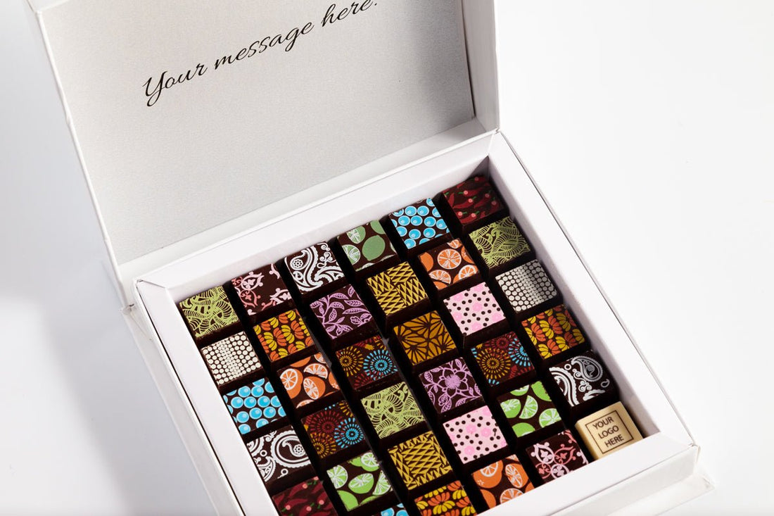 Corporate Chocolate Art Scrabble Box - Romanicos Chocolate