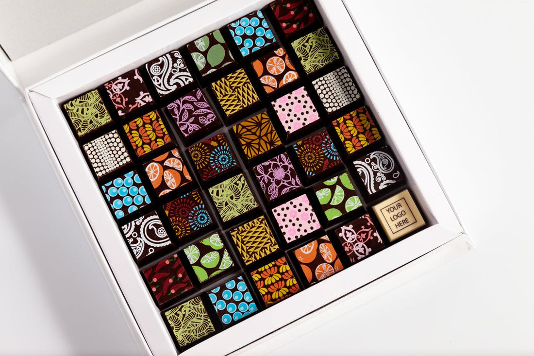 Corporate Chocolate Art Scrabble Box - Romanicos Chocolate