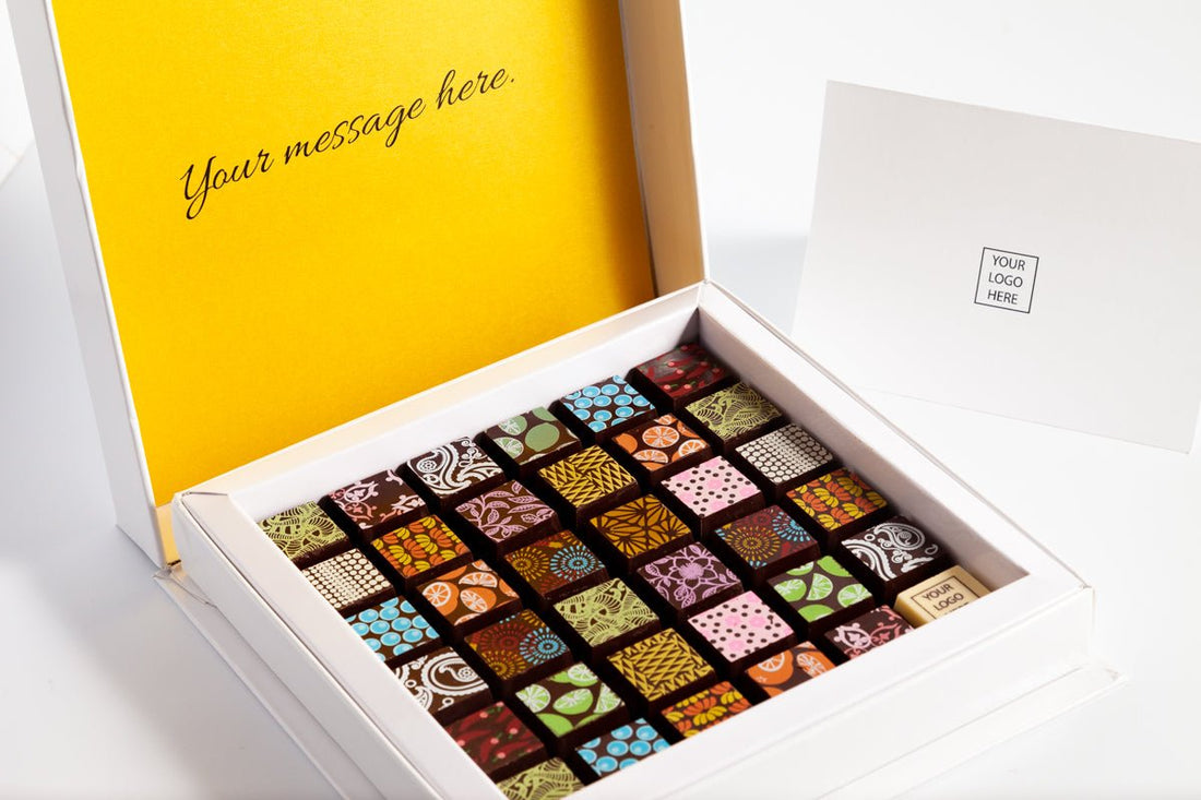 Corporate Chocolate Art Scrabble Box - Romanicos Chocolate