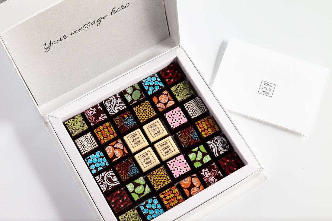 Corporate Chocolate Art Scrabble Box - Romanicos Chocolate