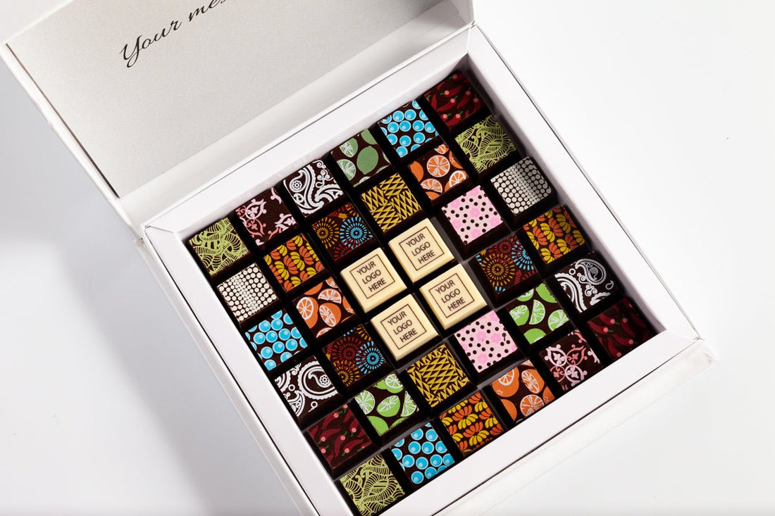 Corporate Chocolate Art Scrabble Box - Romanicos Chocolate
