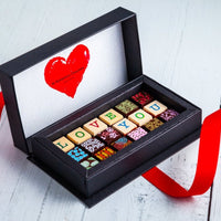 I Love You Chocolate Art Mini Scrabble Box - Romanicos Chocolate