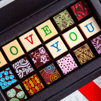 I Love You Chocolate Art Mini Scrabble Box - Romanicos Chocolate