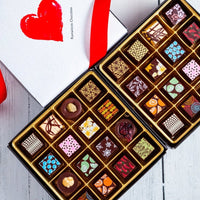 I Love You Double Queen Chocolate Art Box (32 Pieces) - Romanicos Chocolate