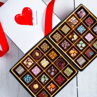 I Love You Double Queen Chocolate Art Box (32 Pieces) - Romanicos Chocolate
