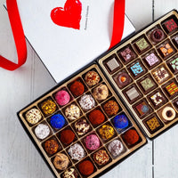 I Love You King Size Mixed Box (50 Pcs: 25 Bonbons, 25 Truffles) - Romanicos Chocolate