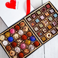 I Love You King Size Mixed Box (50 Pcs: 25 Bonbons, 25 Truffles) - Romanicos Chocolate