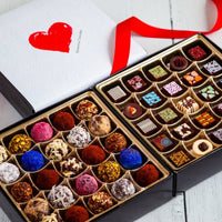 I Love You King Size Mixed Box (50 Pcs: 25 Bonbons, 25 Truffles) - Romanicos Chocolate