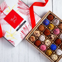King Size Signature Truffles Thank You Box - Romanicos Chocolate