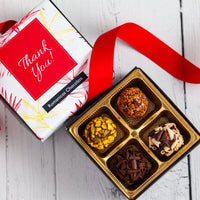 Piccolo Size Signature Truffles Thank You Box - Romanicos Chocolate