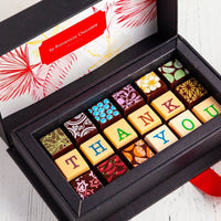 Thank You Chocolate Art Mini Scrabble Box - Romanicos Chocolate