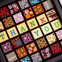Thank You Chocolate Art Scrabble Box - Romanicos Chocolate