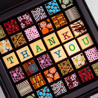 Thank You Chocolate Art Scrabble Box - Romanicos Chocolate