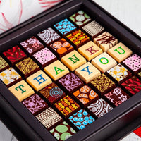 Thank You Chocolate Art Scrabble Box - Romanicos Chocolate