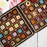 Thank You Double King Chocolate Art Box (50 Pcs) - Romanicos Chocolate