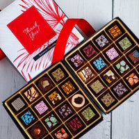 Thank You Double Queen Chocolate Art Box (32 Pieces) - Romanicos Chocolate