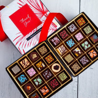 Thank You Double Queen Chocolate Art Box (32 Pieces) - Romanicos Chocolate