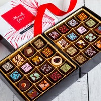 Thank You Double Queen Chocolate Art Box (32 Pieces) - Romanicos Chocolate