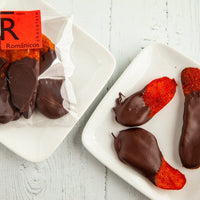 Chili Mango Dipped in Dark Chocolate - Romanicos Chocolate