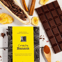 Crunchy Banana Dark Chocolate Bar ShopRomanicos 