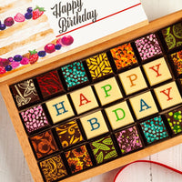 Happy Birthday Chocolate Art Limited Edition Wooden Box ShopRomanicos 