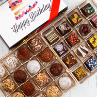 Queen Size Happy Birthday Signature Truffles Box - Romanicos Chocolate