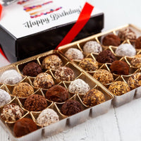 Queen Size Happy Birthday Signature Truffles Box - Romanicos Chocolate