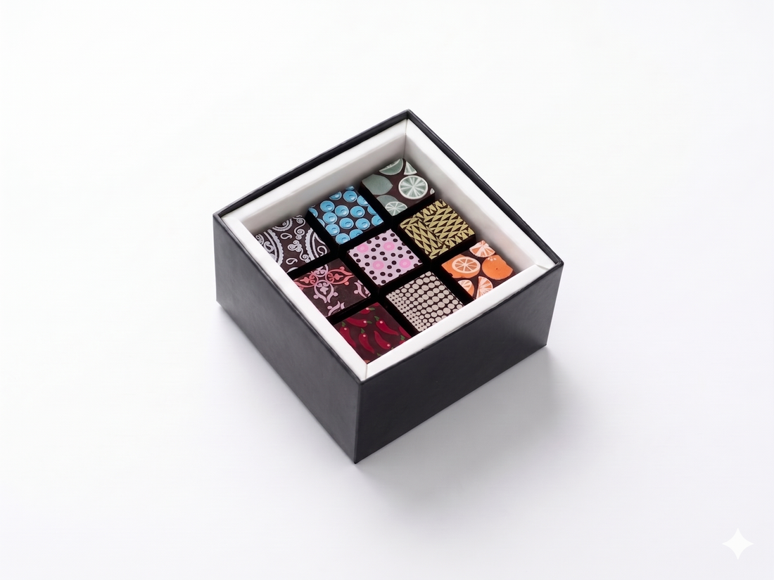 9pc Chocolate Art Box - Premium Venezuelan Dark Chocolate Bonbons
