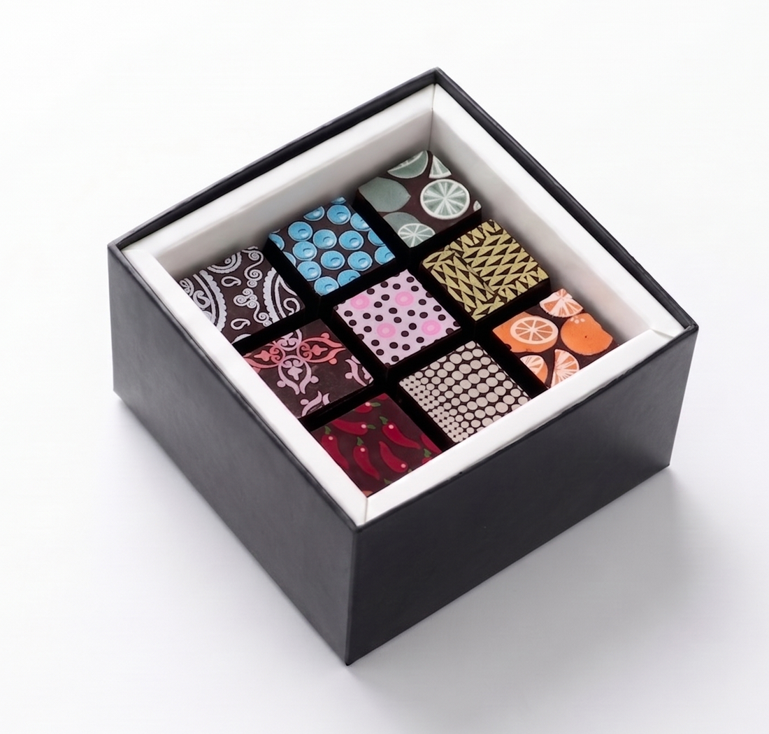 9pc Chocolate Art Box - Premium Venezuelan Dark Chocolate Bonbons