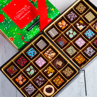 Merry Christmas Double Queen Chocolate Art Box (32 Pieces)