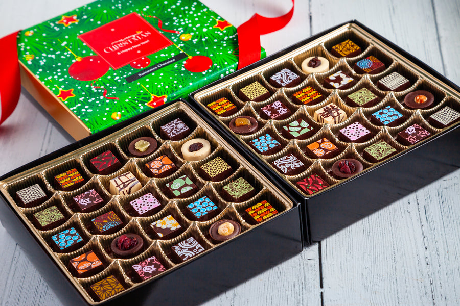 Merry Christmas Double  King Size Chocolate Art Box (50 Pcs)