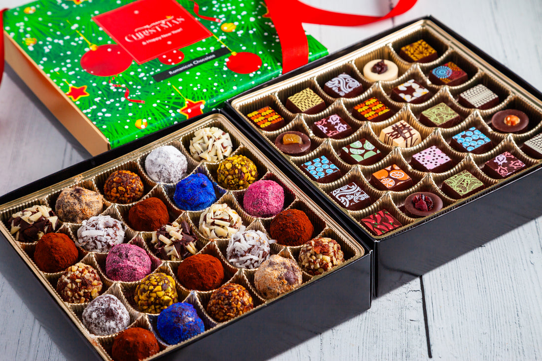 Merry Christmas King Size Mixed Box (50 Pcs: 25 Bonbons, 25 Truffles)