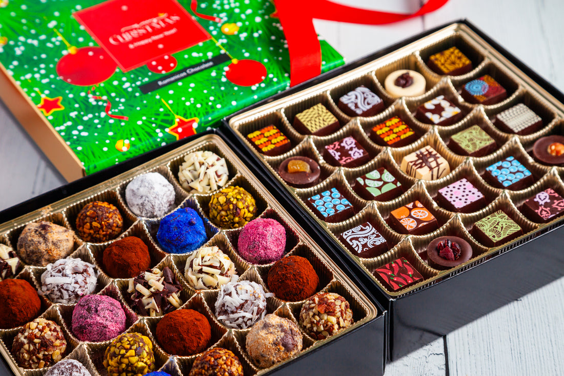 Merry Christmas King Size Mixed Box (50 Pcs: 25 Bonbons, 25 Truffles)