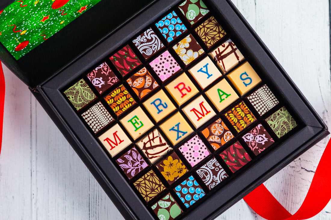 Merry Christmas Chocolate Art Scrabble Box