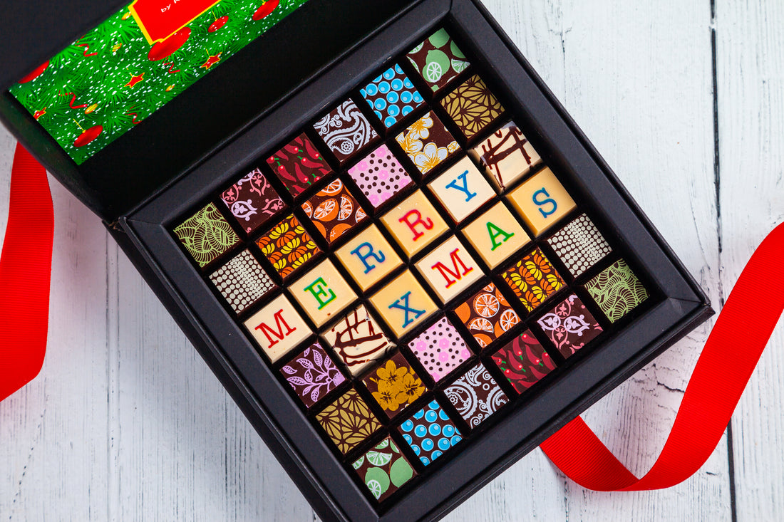 Merry Christmas Chocolate Art Scrabble Box