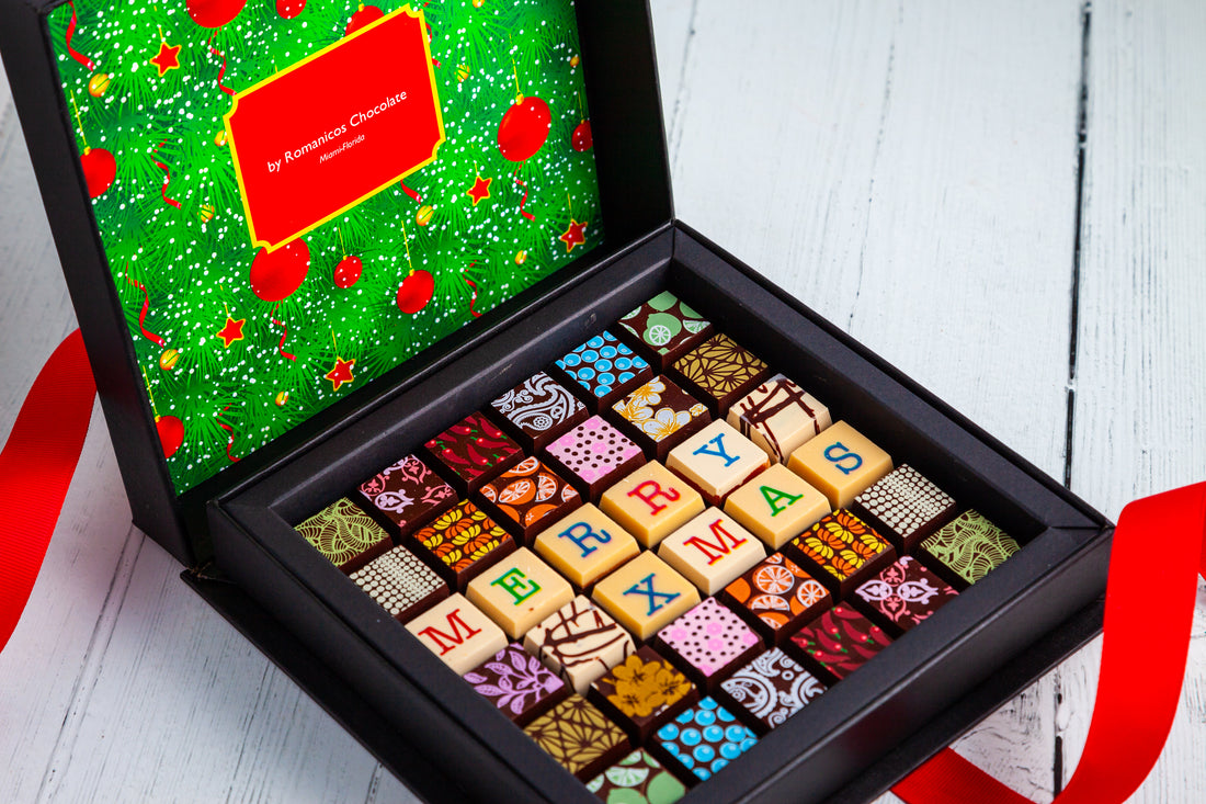 Merry Christmas Chocolate Art Scrabble Box