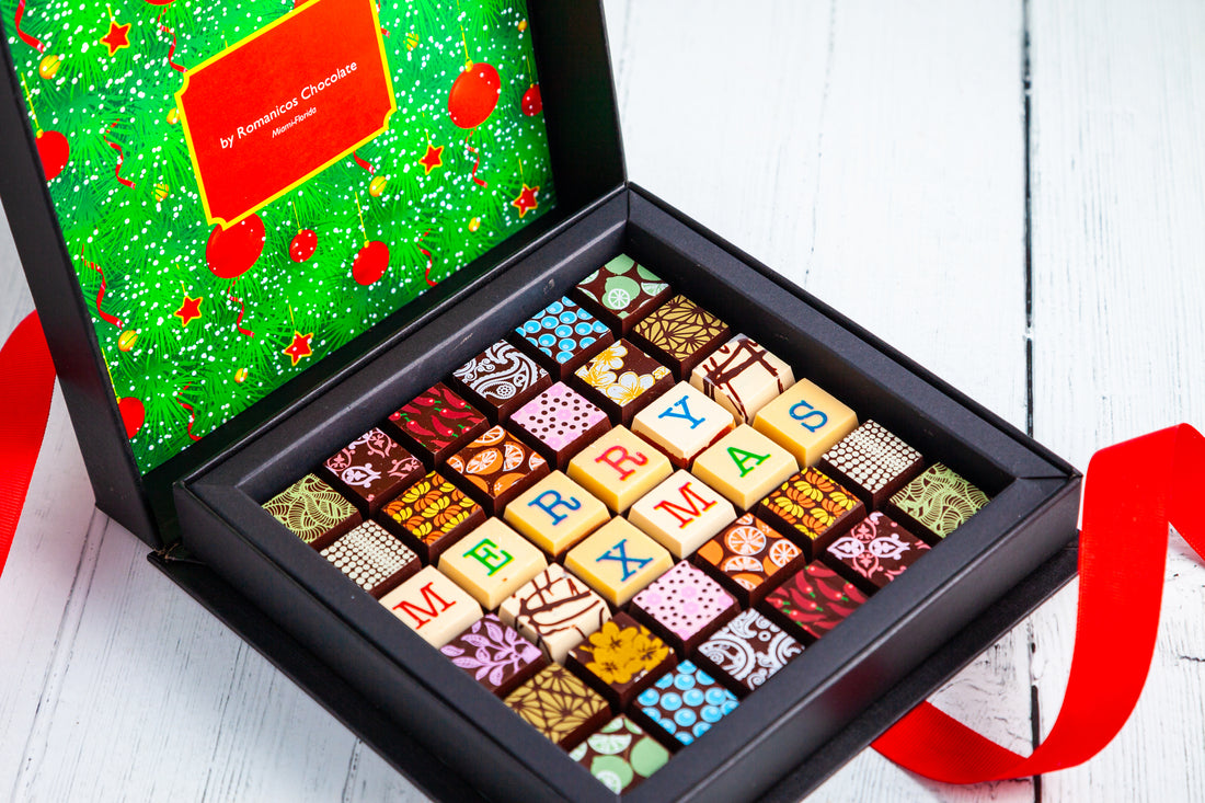 Merry Christmas Chocolate Art Scrabble Box