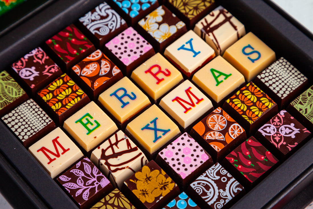 Merry Christmas Chocolate Art Scrabble Box