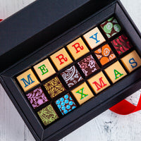 Merry Christmas Chocolate Art Mini Scrabble Box