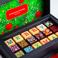 Merry Christmas Chocolate Art Mini Scrabble Box