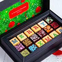 Merry Christmas Chocolate Art Mini Scrabble Box