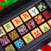 Merry Christmas Chocolate Art Mini Scrabble Box