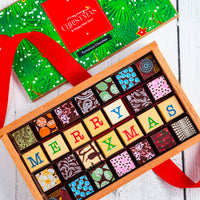 Merry Christmas Chocolate Art Wooden Box