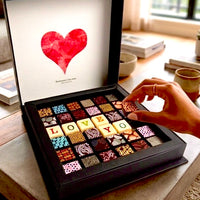 I Love You 36pc Scrabble Chocolate Art - Venezuelan Dark Chocolate Gift
