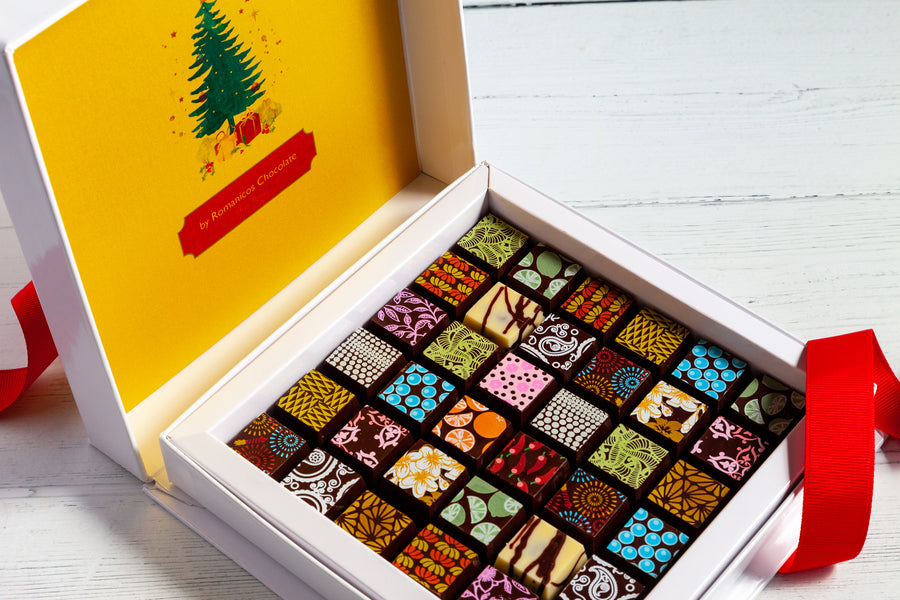 Happy Holidays Chocolate Art Scrabble Box