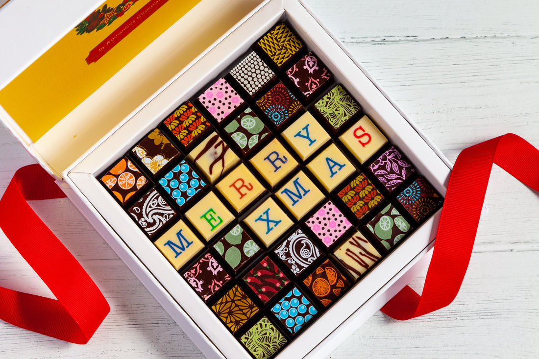 Merry Christmas Chocolate Art Scrabble Box